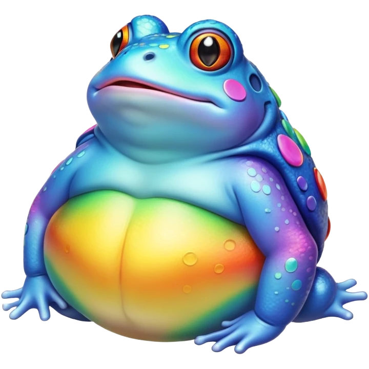 fat round rainbow toad flying  emoji