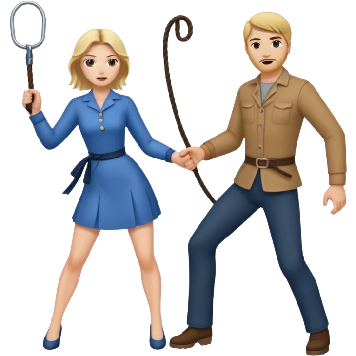 Woman whipping man  emoji