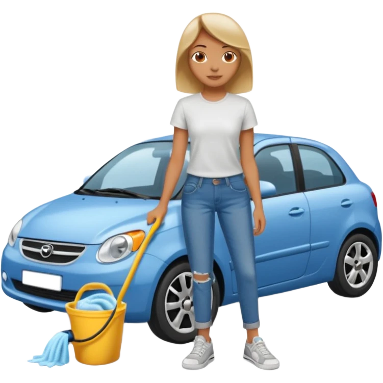 car washer woman with car  emoji