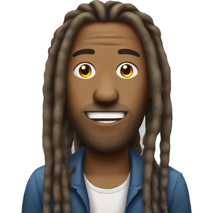 men in a car with dreads hanging out the door  emoji