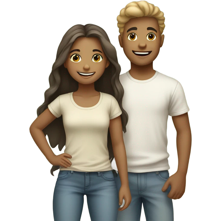 smiling girl and boy outdoors emoji