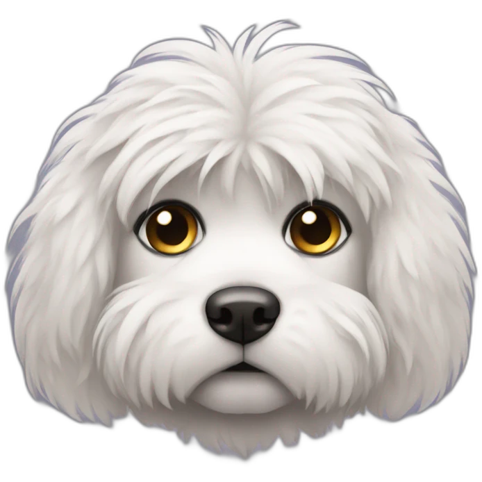Black sad fluffy dog emoji