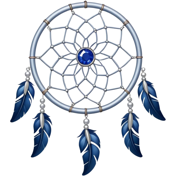 Silver Dreamcatcher with sapphire stones emoji