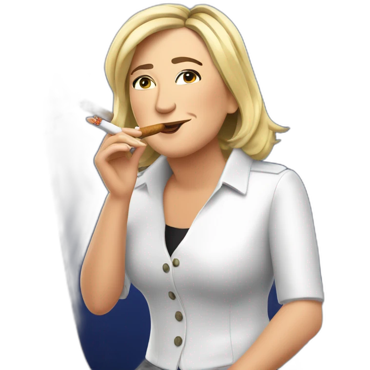 Marine le pen avec un cigare emoji
