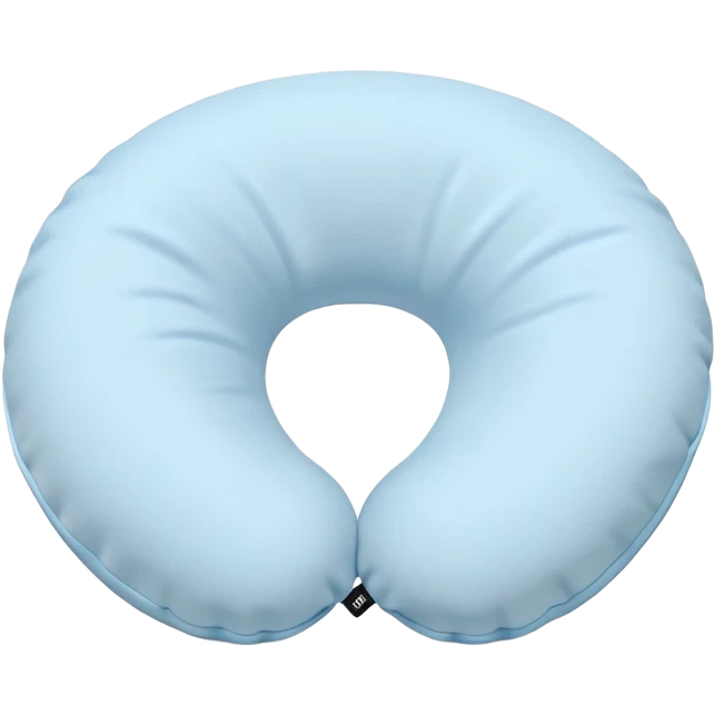 Travel neck pillow in a single light pastel blue color emoji