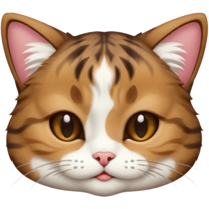 dark brown tabby and white cat in funny positions upside down with eyes closed emoji