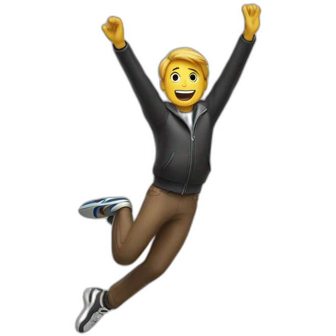Person jumping off of a flying jet emoji