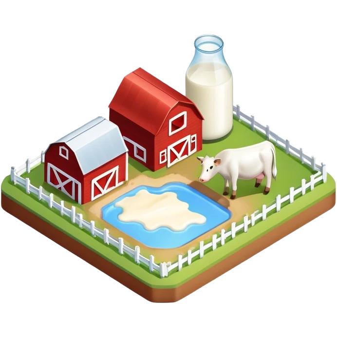 Isometric milk farm emoji
