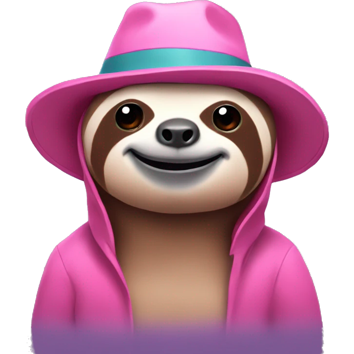 Pink sloth with hat emoji