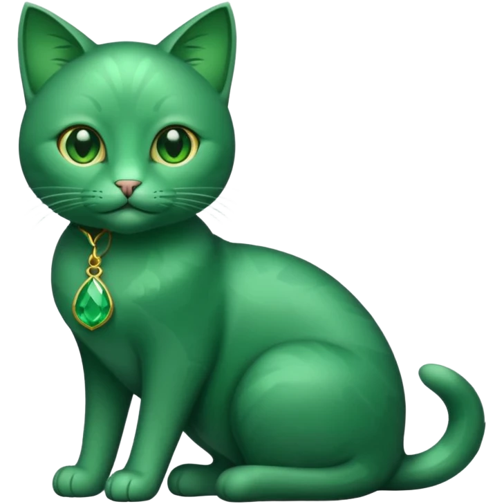 emerald gem cat the inclueding the whole body emoji