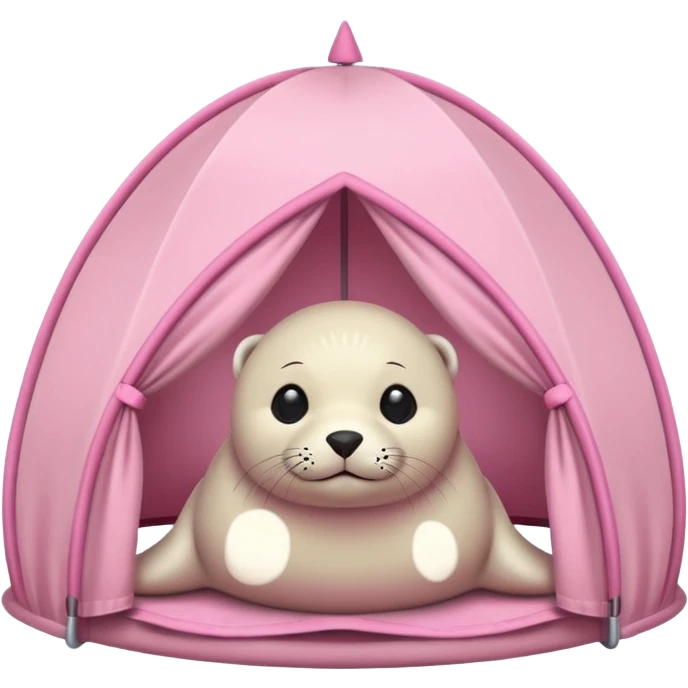 Seal in a light pink tent  emoji