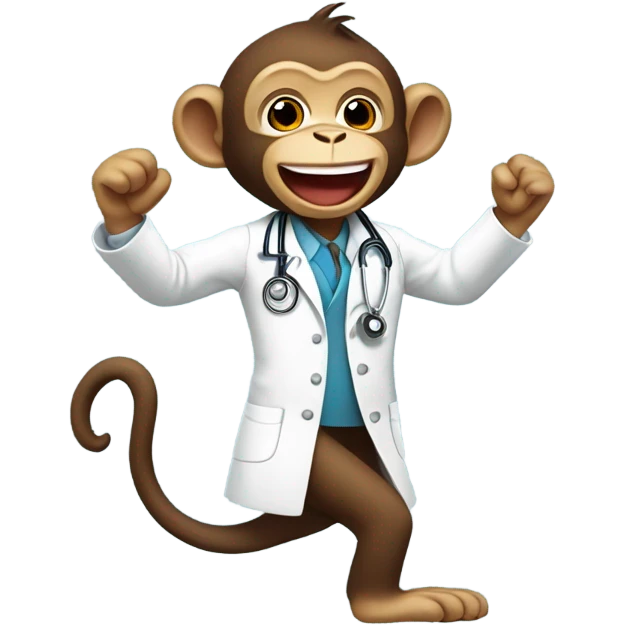 Funny doctor monkey dancing emoji