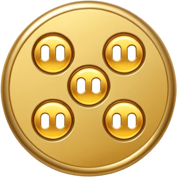 a shirt button with 4 holes made of gold emoji