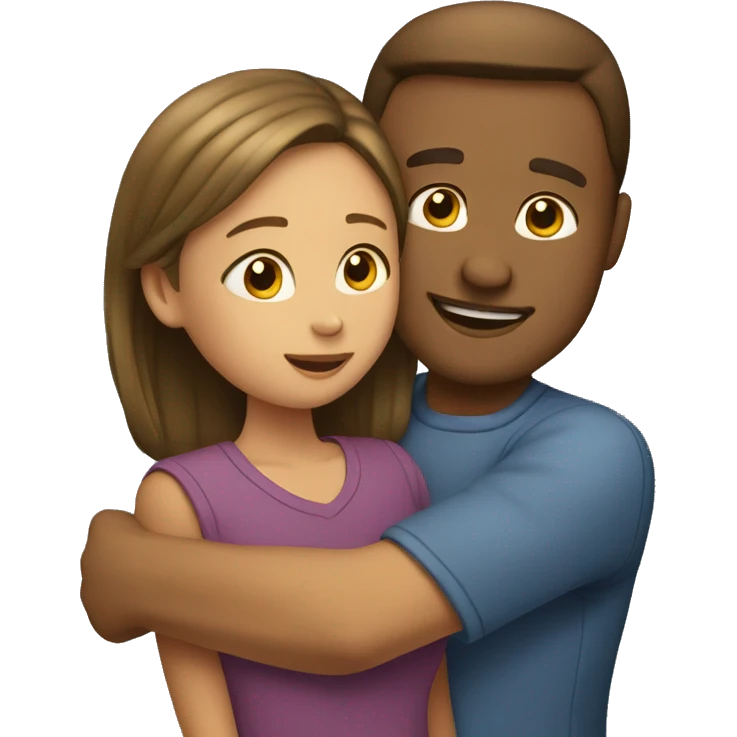 Man giving girl hug emoji