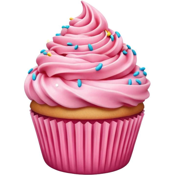 Cupcake with pink icing emoji
