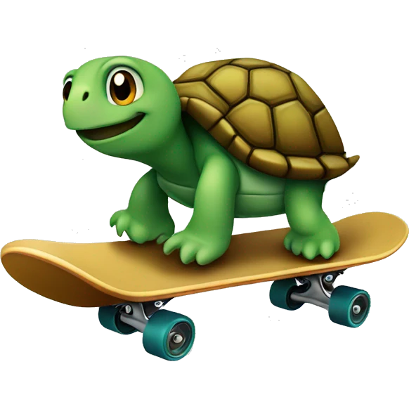 A turtle riding on a skateboard  emoji