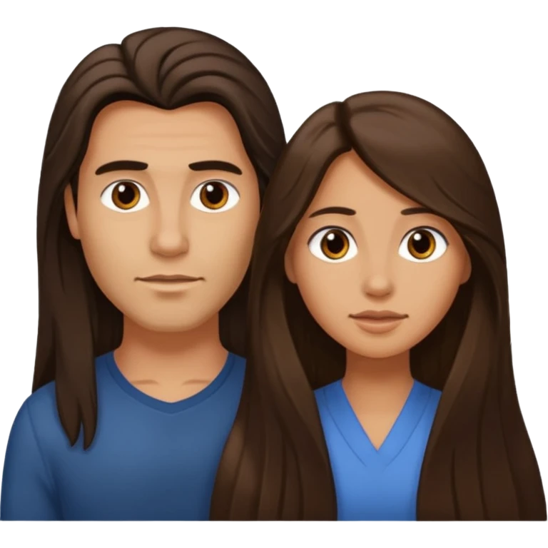 Brunette woman cock long haired man emoji