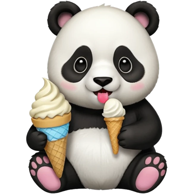 Panda eating ice cream emoji