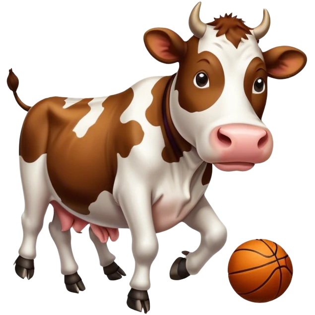 Cow playing basketball  emoji