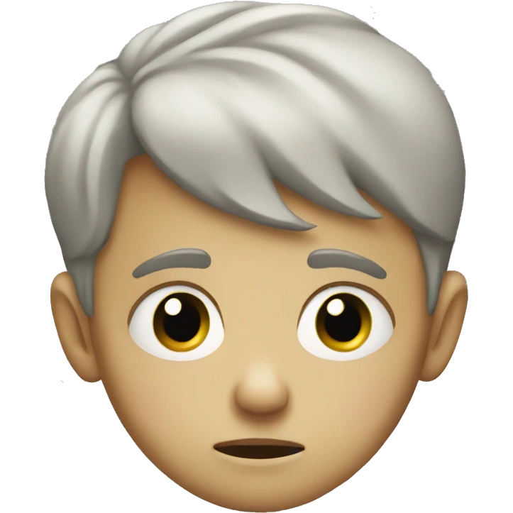 white young boy with sad face emoji