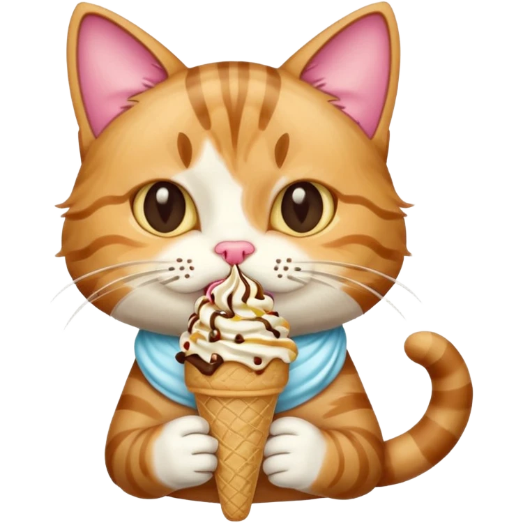 Cat with an icecream emoji
