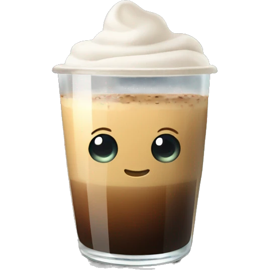 Bubble coffee in a large glass emoji