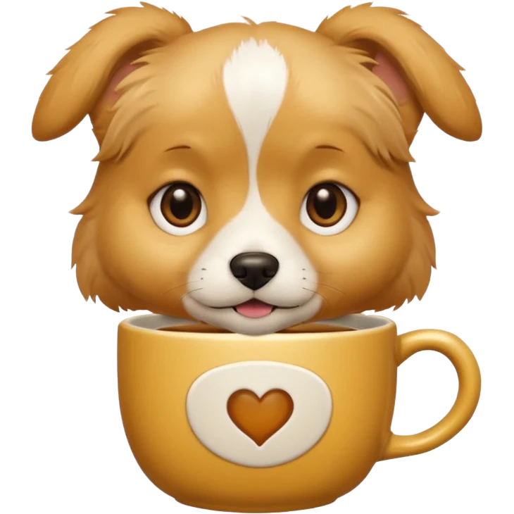 dog  holding ah tea cup emoji
