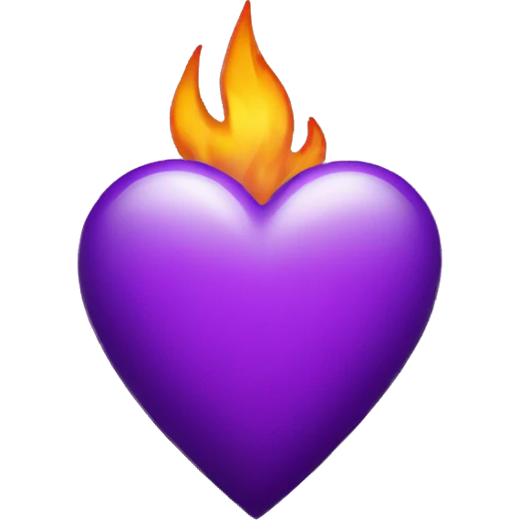 Purple heart with fire emoji