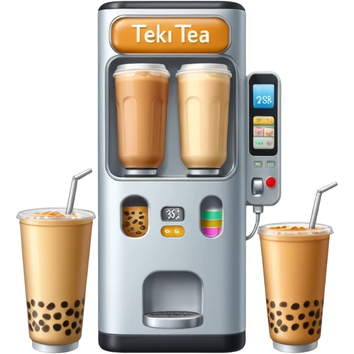 tokyo vending machine with milk tea emoji