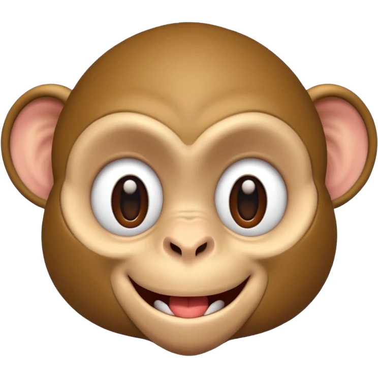 monkey with a lazy eye smiling with all his teeth showing emoji