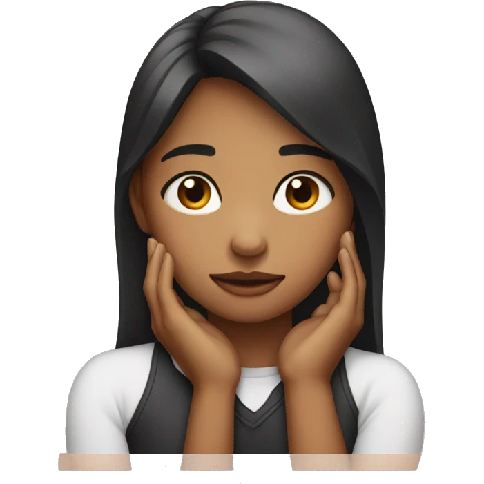 girl with her hands on her neck emoji
