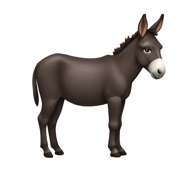 Donkey dark brown full body emoji