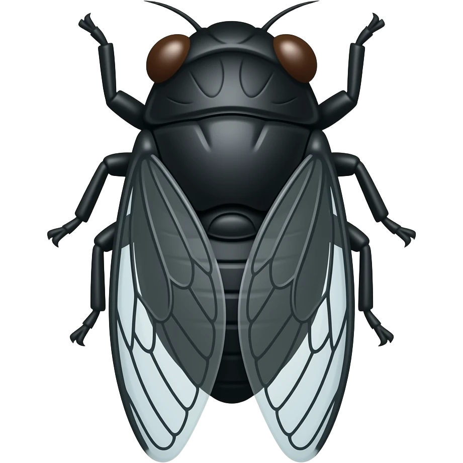 black girly cute cicada emoji