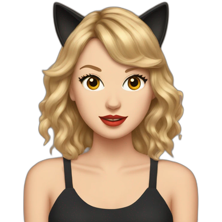 Taylor Swift with cat ears emoji