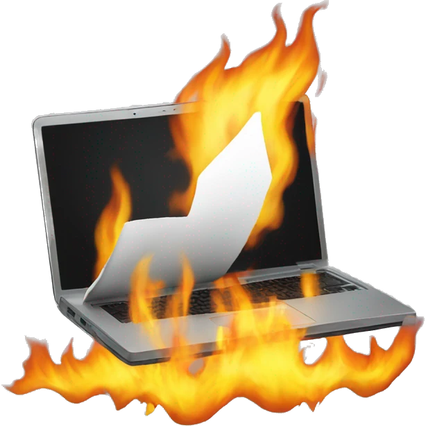 A laptop On fire emoji