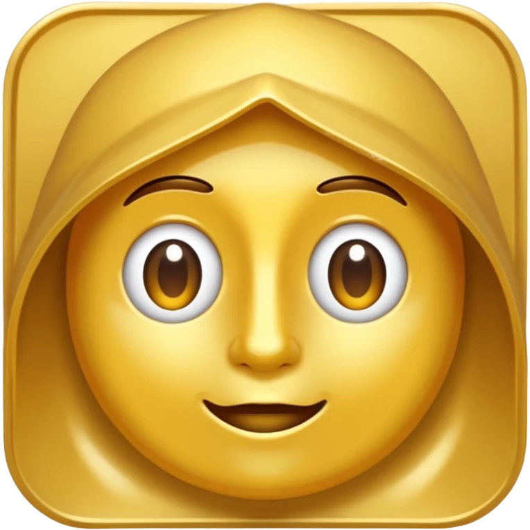 eine goldene schallpaltte, die ein gesicht hat und lächerlt emoji