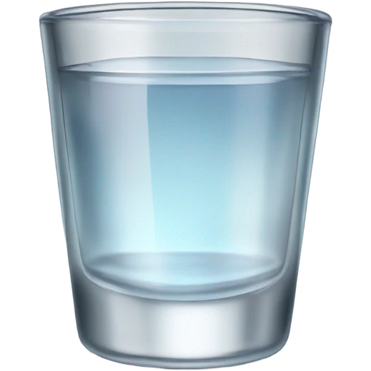 Realistic isolated shot glass with clear alchohol inside of it. emoji