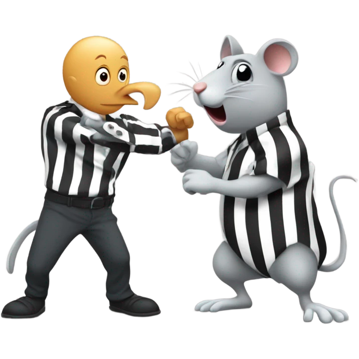 Jail bird punching a rat emoji