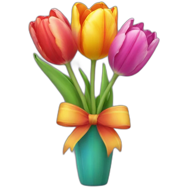 Tulip Rainbow  whith Bouquet  emoji