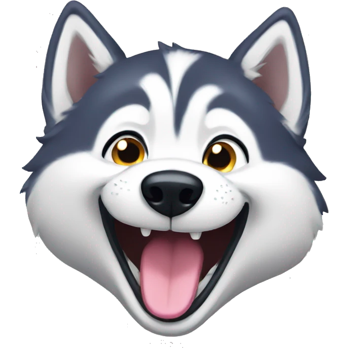 husky laugh emoji
