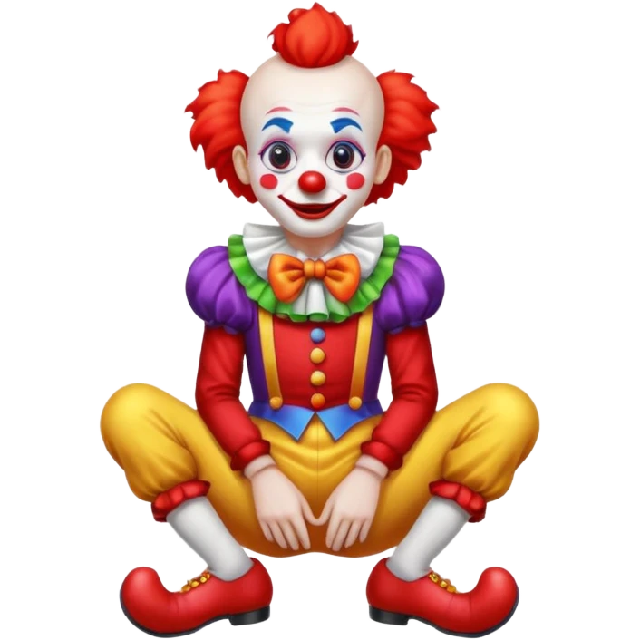 Clown looking between his legs emoji