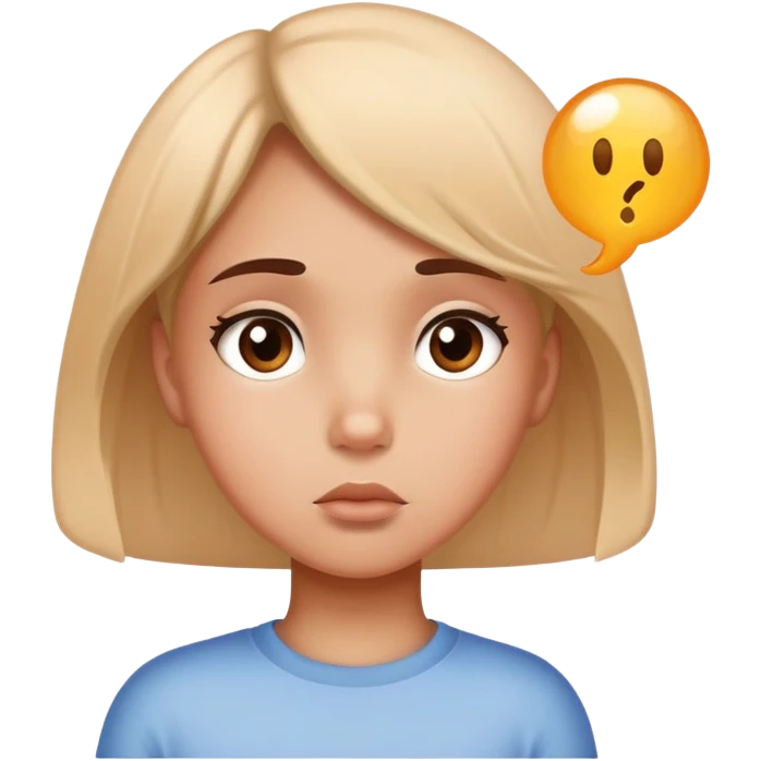 Girl with a thinking bubble saying “I have an idea bby” emoji