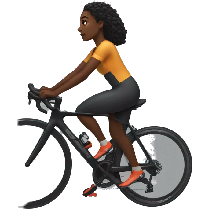 Black woman on Peloton emoji