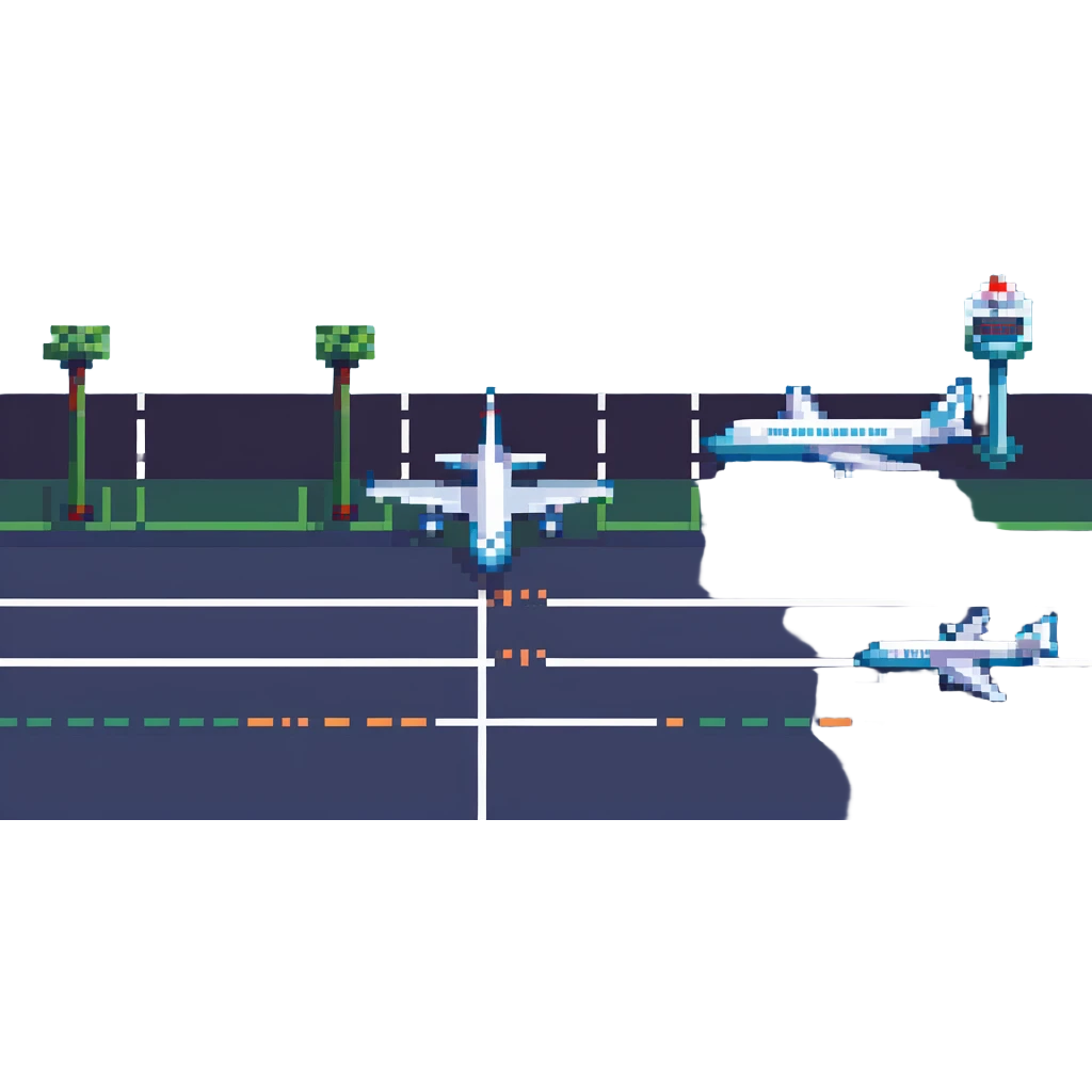 airport with planes and runway emoji
