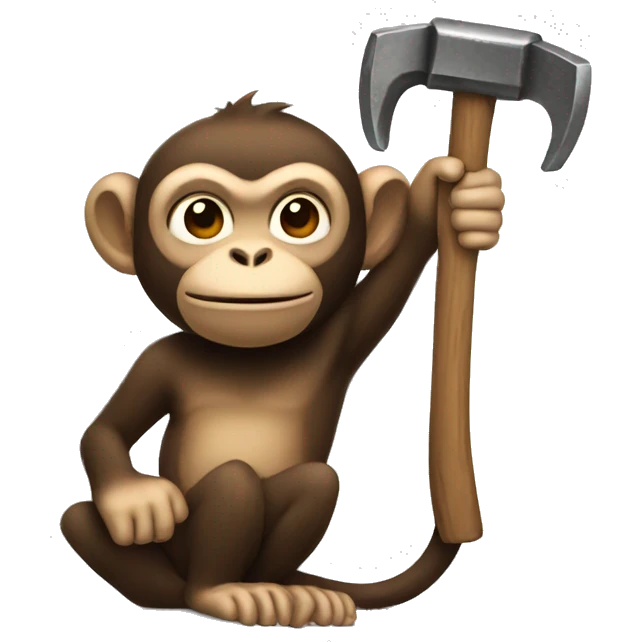 monkey holding a hammer emoji