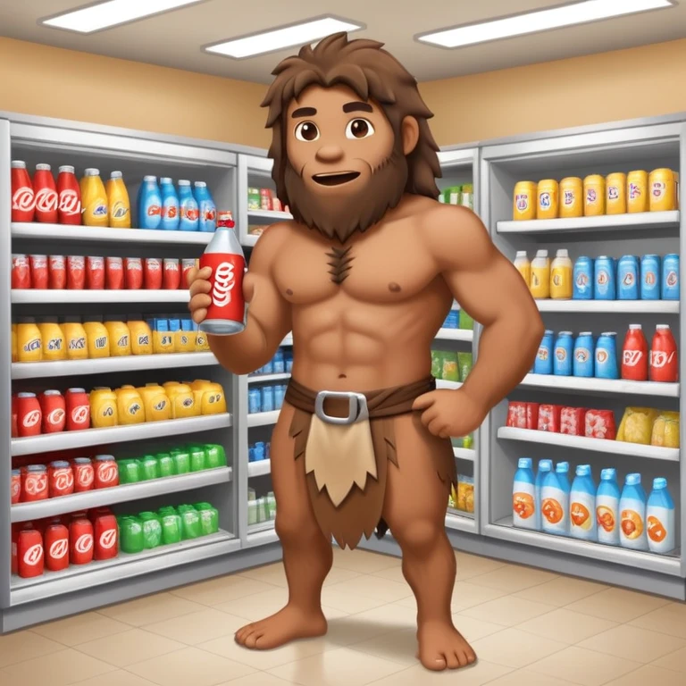 caveman in a convenience store emoji