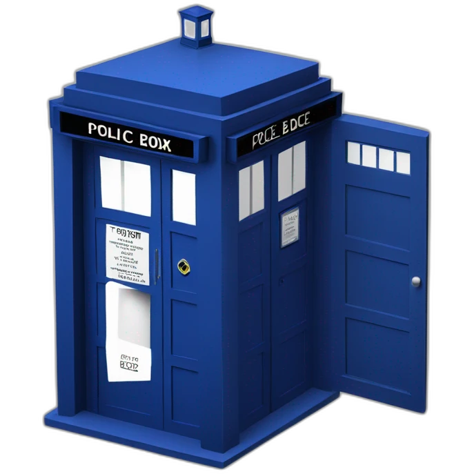 Tardis with text police box emoji