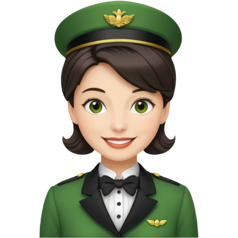 Lady butler with tigh hair and green uniform emoji