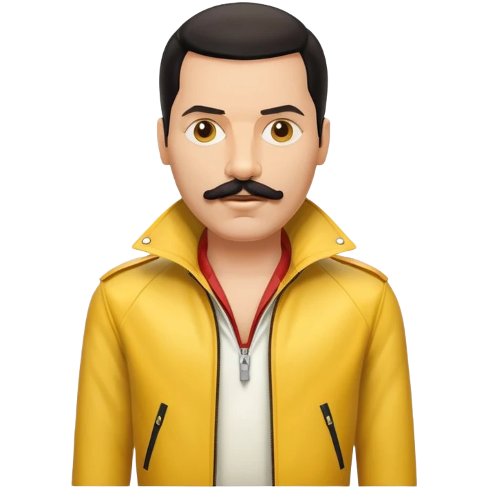 Freddie Mercury with mustache and yellow jacket emoji