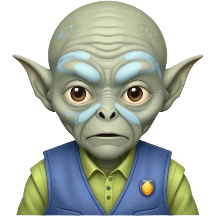 an old alien with vest emoji
